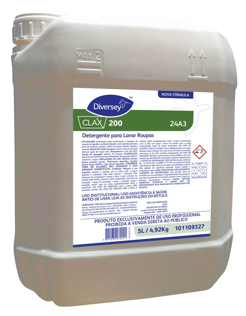CLAX 200 24A3 5L - DETERGENTE PARA LAVAR ROUPAS